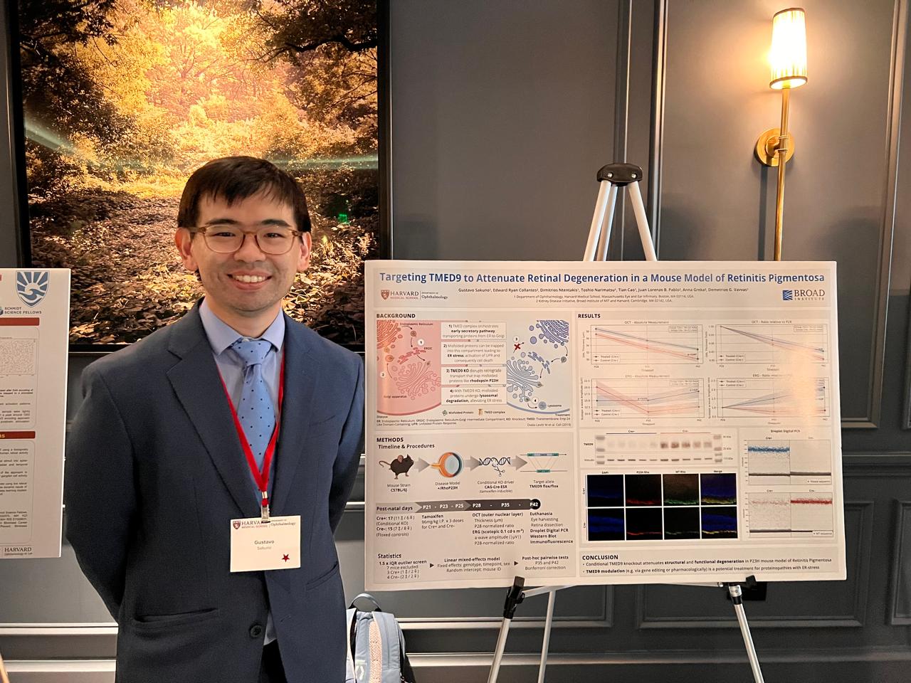 Dr. Gustavo Sakuno apresentando pesquisa sobre Retinitis Pigmentosa no Schmidt Science Fellows